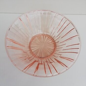 Vintage skleněná mísa, rosalinové sklo.