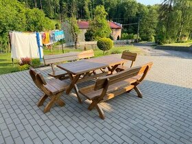 Dřevěný Zahradní nábytek posezení masiv