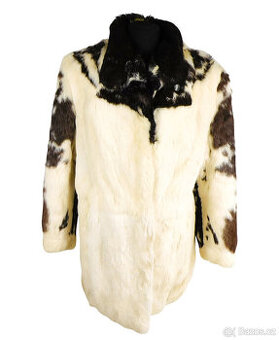Pravý dámský smetanovo-hnědý kožich vel. S