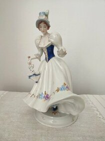 Royal dux porcelánová soška dáma s dáždnikom