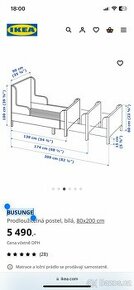 Ikea BUSUNGE rozkládací postel růžová