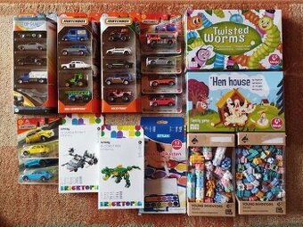 21x matchbox autíčka, hry, stavebnice