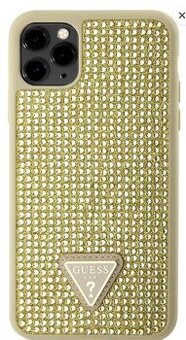 Guess Rhinestones Triangle Metal Logo Kryt pro iPhone 11 Pro