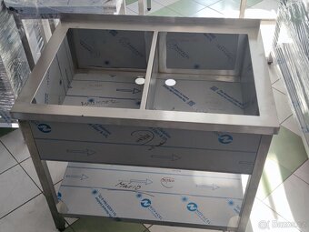 Gastro dvojdřez, nerezový dvojitý dřez, stůl, antikorozní