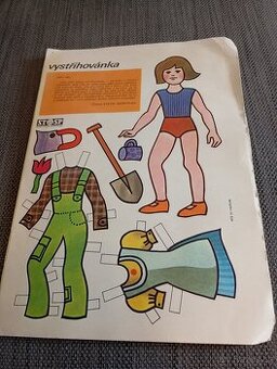 Retro vystřihovánka panenka