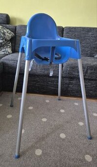 Modrá vysoká jídelní židlička IKEA Antilop