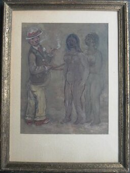 Kuřák v klobouku a jeho můzy.