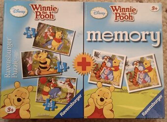 Memory medvídek Pú, Puzzle Disney princezny, Puzzle Medvídek