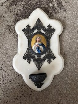 starožitná nástěnná kropenka na svěcenou vodu