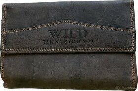 Dámská Kožená tmavě hnědá peněženka WILD - 1