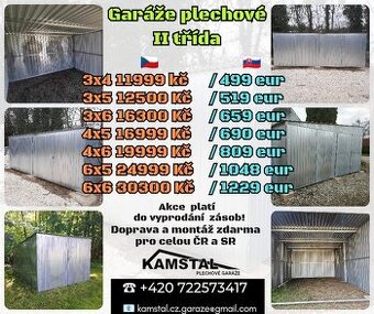 Garáž 3x4, 3x5, 6x5, 4x6, 6x6, a jíné, sklad, bunka, bouda