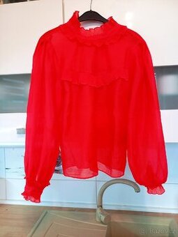 Halenka s volanem červená vel L H&M výměna swap možný - 1