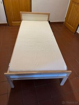 SNIGLAR dětská postel s roštem a matrací, buk, 70x160 cm. Ma