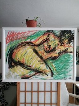obraz DÁMA, akt, pastel, Antonín Kroča 2008