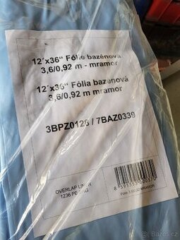 Nová bazénová fólie 3.6/0.9m mramor