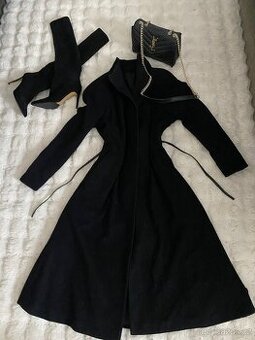 Kasmirovy vlneny kabat cerny dlouhy damsky 38