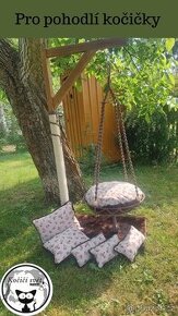 Kočičí hamak s dřevěnou konstrukcí