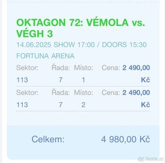 2 Lístky oktagon 72 vemola vs vegh 3