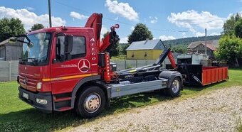 MERCEDES-BENZ ATEGO 1624 HÁKOVÝ NOSIČ + HYDR. RUKA + Kontaj