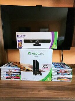 Prodám zánovní XBOX 360 kinect a kupou her