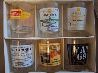 Nová sada starých skleniček na Whiskey, 80.léta