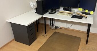 Deska stolu Ikea 75x150cm + 2 černé nohy