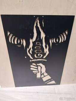 Plechový obraz na stěnu - černá pochodeň