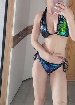 Sexy bikiny třpytivé plavky s flitry jako nové vel 42 L