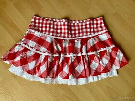 Boková červeno-bílá kostkovaná letní sukně vel. L