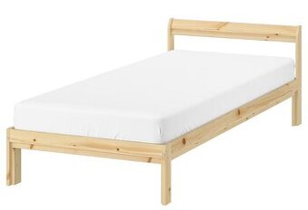 Postel Ikea Neiden 90x200 borovice s roštem a matrací