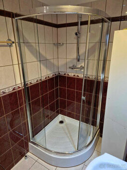 Sprchový kout 90x90 čtvrtkruh, sklo - použité, i na díly