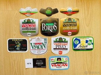 P. etikety Vsetín, Vrchlabi,  Brumov, Golčův Jenikov