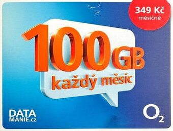 O2 100GB 5G SIM karta Datamánie za 349/měs