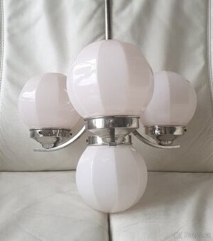 Starožitný lustr 20.-30. léta art deco růžový II