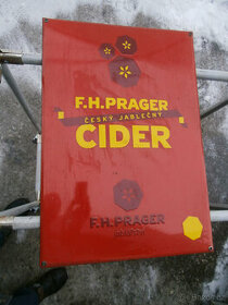 Cedule smaltovaná F.H.Prager jablečný cider za 500 kč