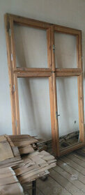 Dvojité dřevěné okno 220x150cm