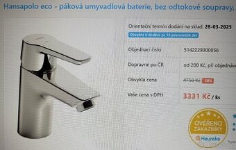 Hansa polo eco - páková umyvadlová baterie NOVÁ