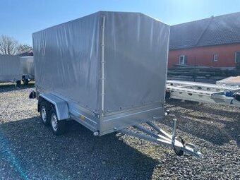 Přívěsný vozík dvouosý 345x145 cm, plachta, 750kg, 130km/h