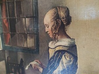 Jan Vermeer - Dívka čtoucí dopis, gigantický obraz - SLEVA