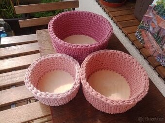 Macramé košíky růžové - 1