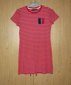Červeno - bílé dámské tričkové šaty Tommy Hilfiger