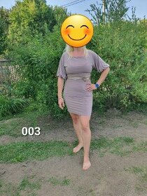 Dámské béžové šaty Figl 3 se stuhou