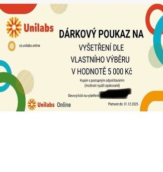 Dárkový poukaz do UNILABS