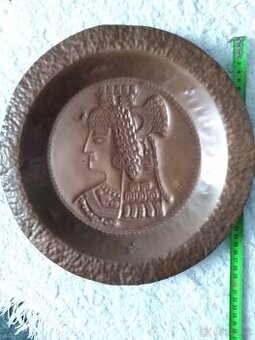 Starý obraz - tepaná měď č.1 Kleopatra ???