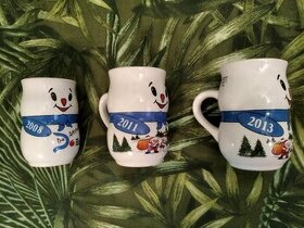 2 ks vánoční hrníčků sněhuláčků z trhů v Dusseldorfu