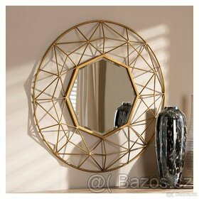 Luxus design zrcadlo zlaté průměr 89 Cm