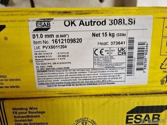 Svařovací drát ESAB 308LSi 1mm na nerez