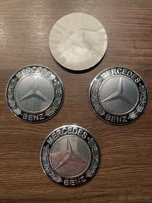 Středové pokličky / samolepky alu kola MB černé - 65 mm