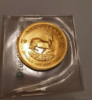1 oz zlatá mince Krugerrand Jihoafrická republika 1977