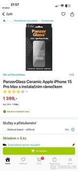 Ochranné sklo PanzerGlass Ceramic na iPhone 15 Pro Max